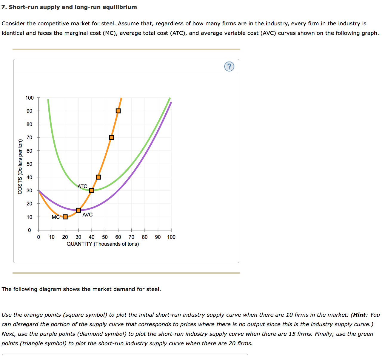 Solved If there were 10 firms in this market, the shortrun