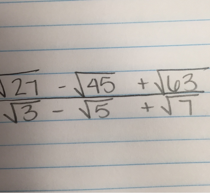 Square Root Of 27 Divided By 3