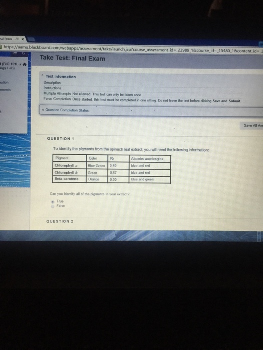 Solved To identify the pigments from the spinach leaf