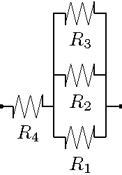 Solved A) Four resistors, with R1 = 2.80 Ω, R2 = 6.60 Ω, | Chegg.com