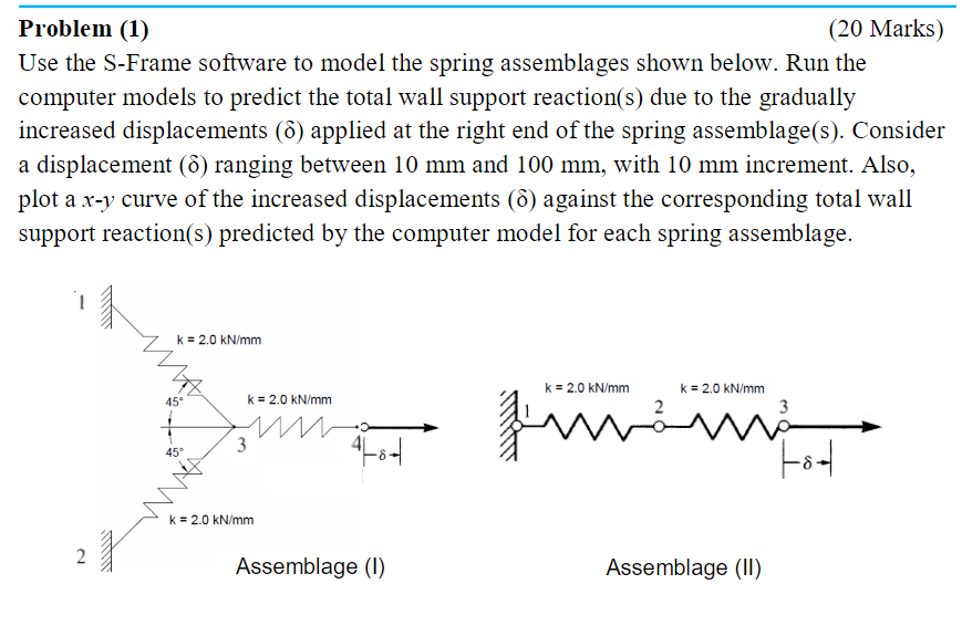 Problem (1) Use the S-Frame software to model the | Chegg.com
