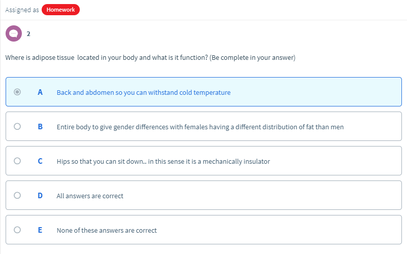 Solved Assigned as Homework 2 Where is adipose tissue | Chegg.com