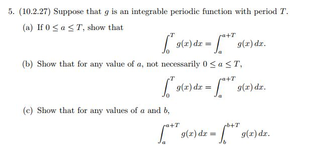 Solved Suppose that g is an integrable periodic function | Chegg.com