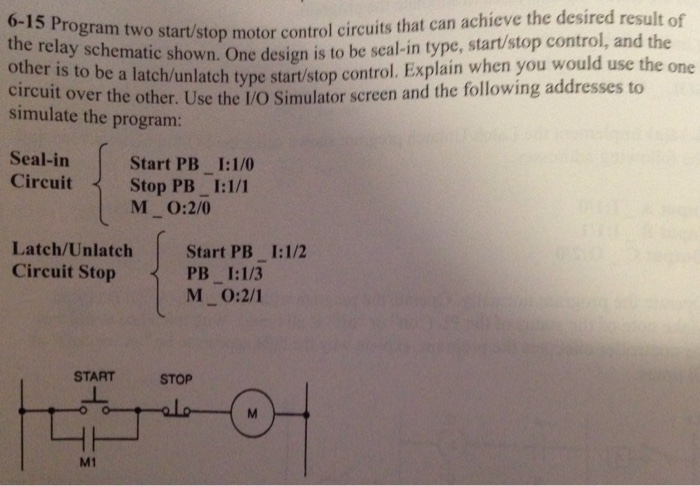 Solved Program two start/stop motor control circuits that an | Chegg.com