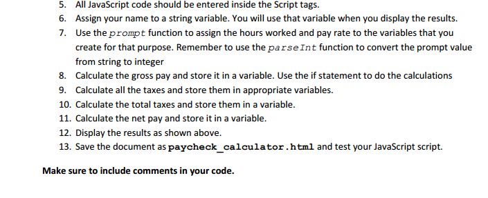 Solved Write a JavaScript script that will calculate and | Chegg.com