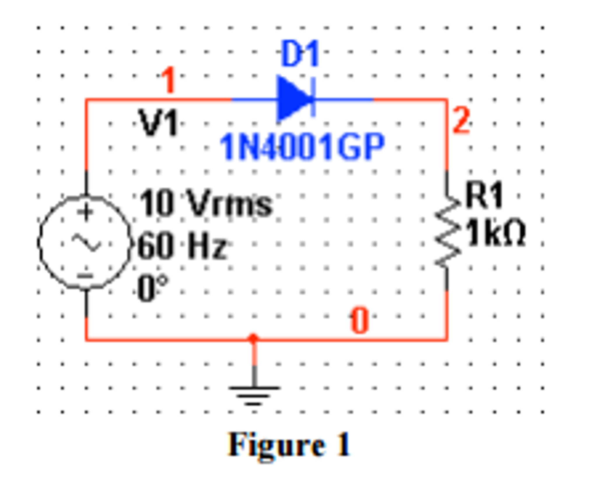 Solved In Multisim, construct the halfwave rectifier