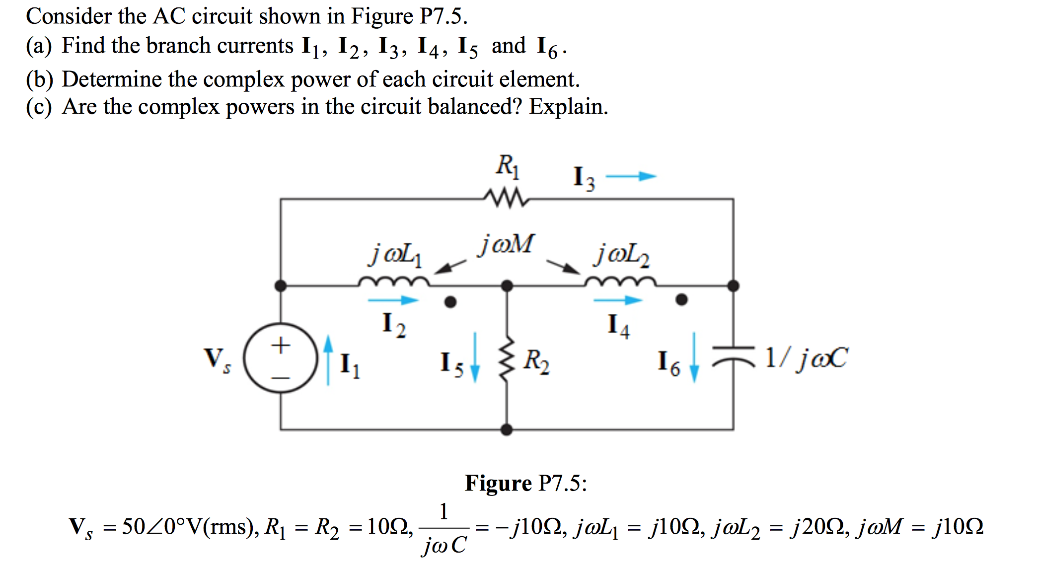 Solved Consider the AC circuit shown in Figure P7.5. (a) | Chegg.com
