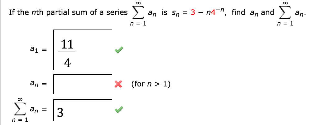 Solved If the nth partial sum of a series sigma n = 1 | Chegg.com