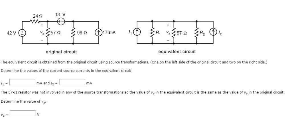 Solved The equivalent circuit is obtained from the | Chegg.com