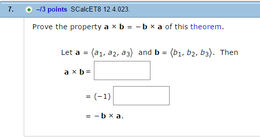 Solved Prove The Property A Times B = -b Times A Of This | Chegg.com