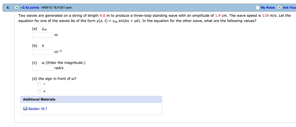 Solved Two waves are generated on a string of length 4.0 m | Chegg.com