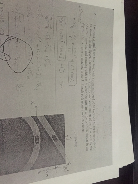 Solved Two cars A and B are traveling with a constant speed | Chegg.com