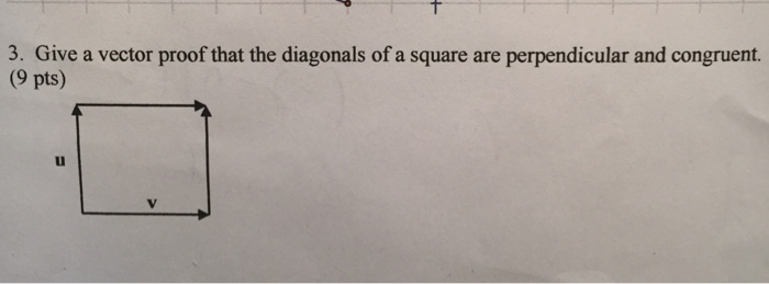Solved Give a vector proof that the diagonals of a square | Chegg.com