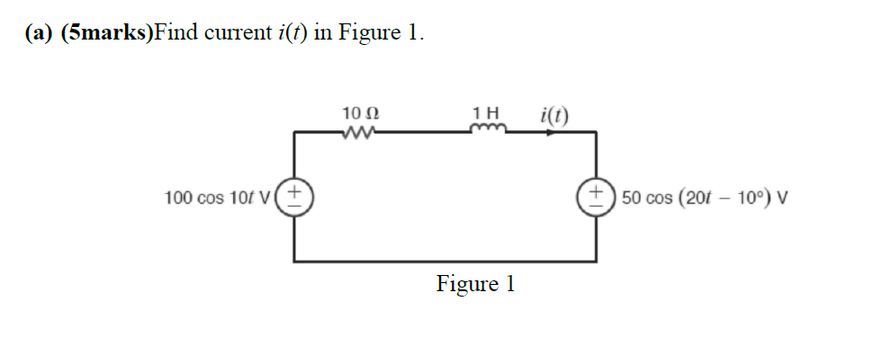 Solved Find Current I(t) In Figure 1. | Chegg.com