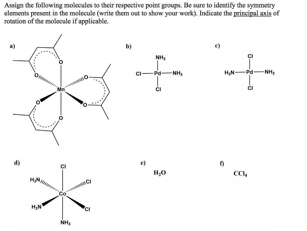 Solved Assign The Following Molecules To Their Respective 7011