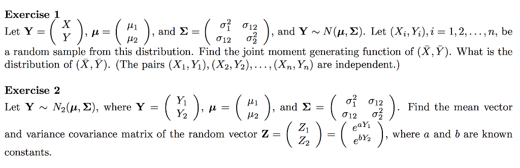Solved Exercise 1 Let Y = a random sample from this | Chegg.com