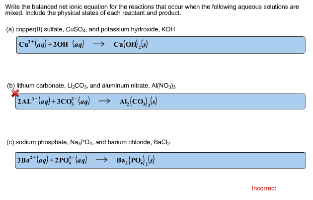 Solved Write The Balanced Net Ionic Equation For The 9078