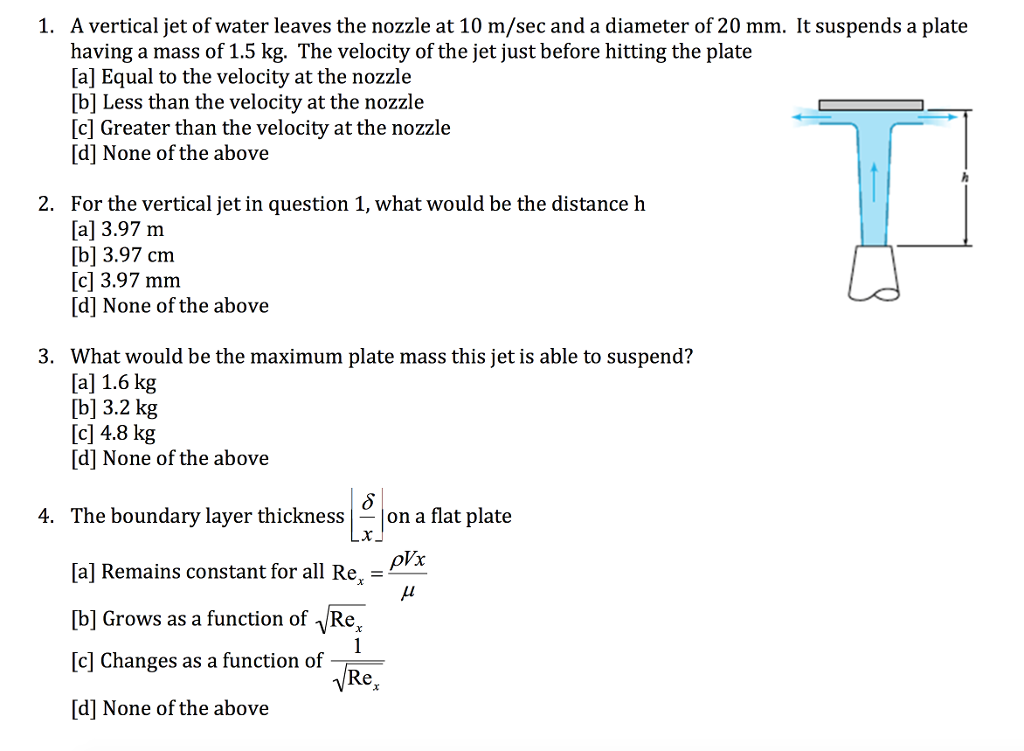 Solved A vertical jet of water leaves the nozzle at 10 m/sec