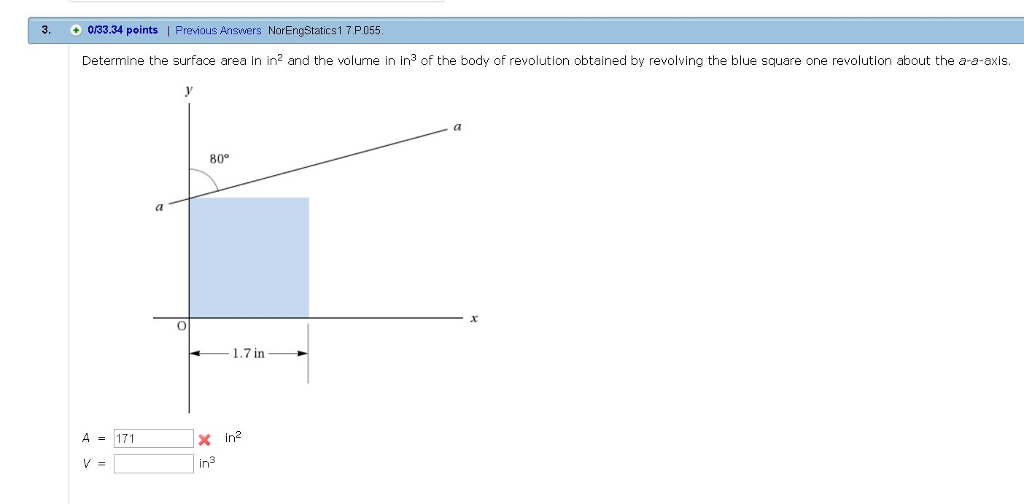 Solved Determine the surface area in in^2 and the volume in | Chegg.com