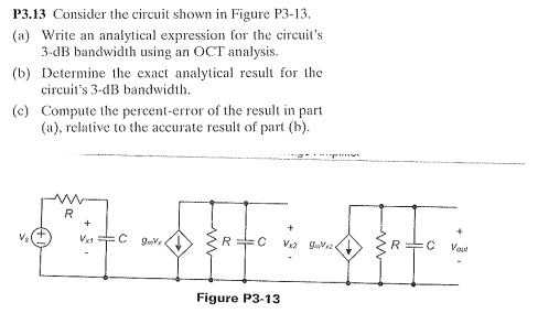 Solved P3.13 Consider the circuit shown in Figure P3-I3. (a) | Chegg.com