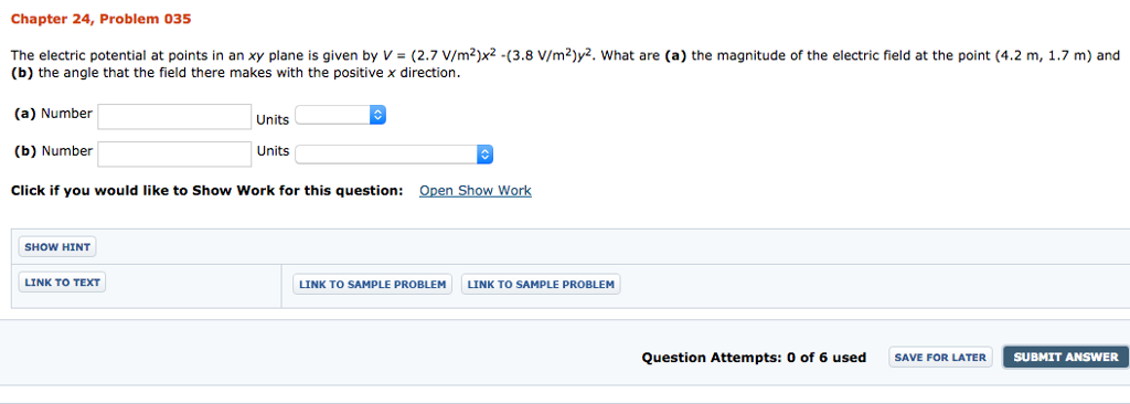 Solved The electric potential at points in an xy plane is | Chegg.com