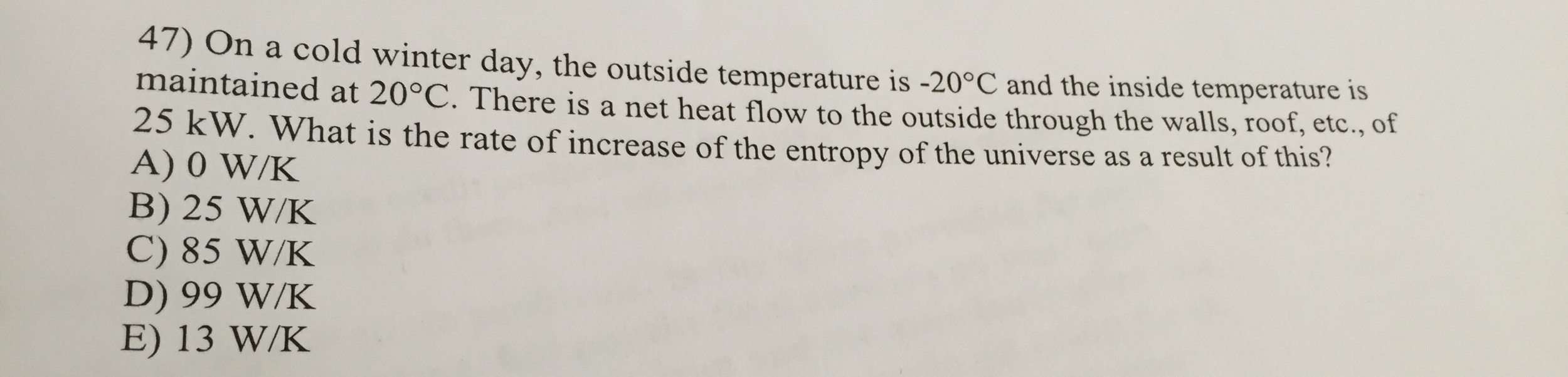 Solved On a cold winter day, the outside temperature is -20 | Chegg.com