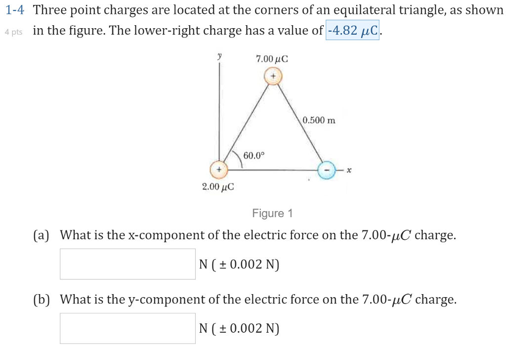 Solved Three Point Charges Are Located At The Corners Of An | Chegg.com