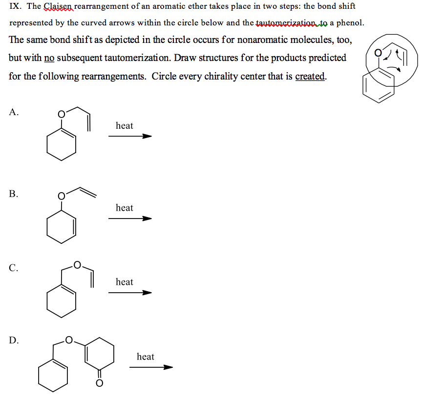 Solved The Claisen rearrangement of an aromatic ether takes | Chegg.com