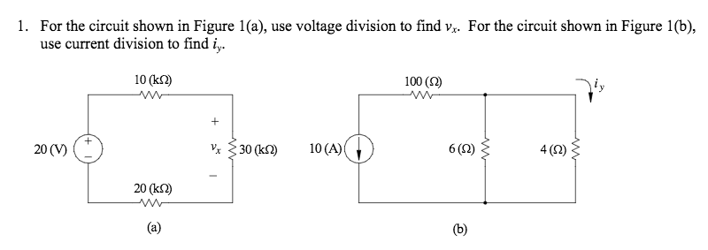 Solved For the circuit shown in Figure 1(a), use voltage | Chegg.com
