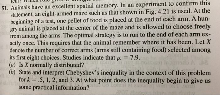 Solved Animals have an excellent spatial memory. In an | Chegg.com