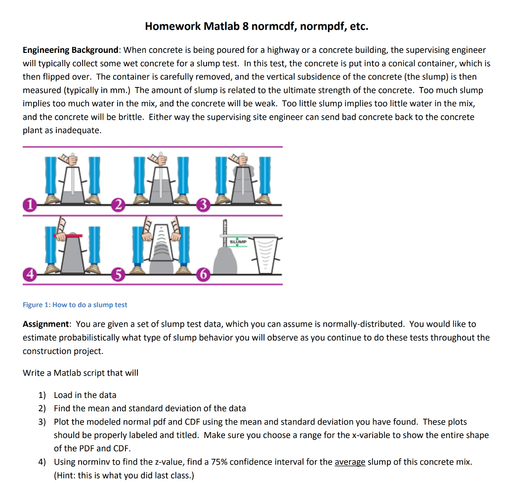 Solved Homework Matlab 8 normcdf, normpdf, etc. Engineering