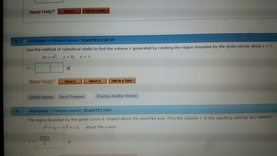 Solved Use the method of cylindrical shells to find the
