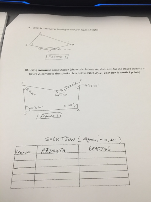 Solved Engineering Surveying : Please answer all questions | Chegg.com