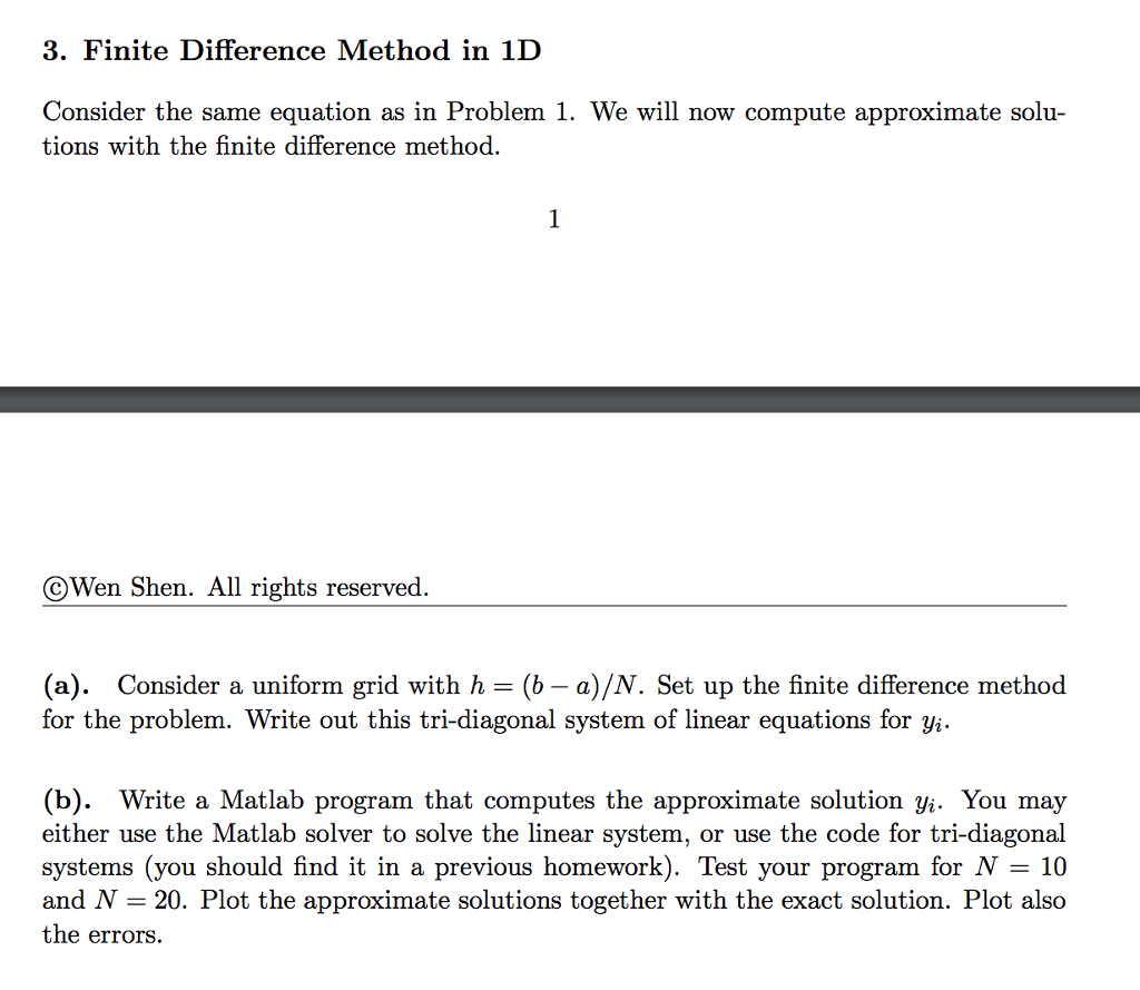 Solved 1 Linear Shooting Method For A Two Point Boundary