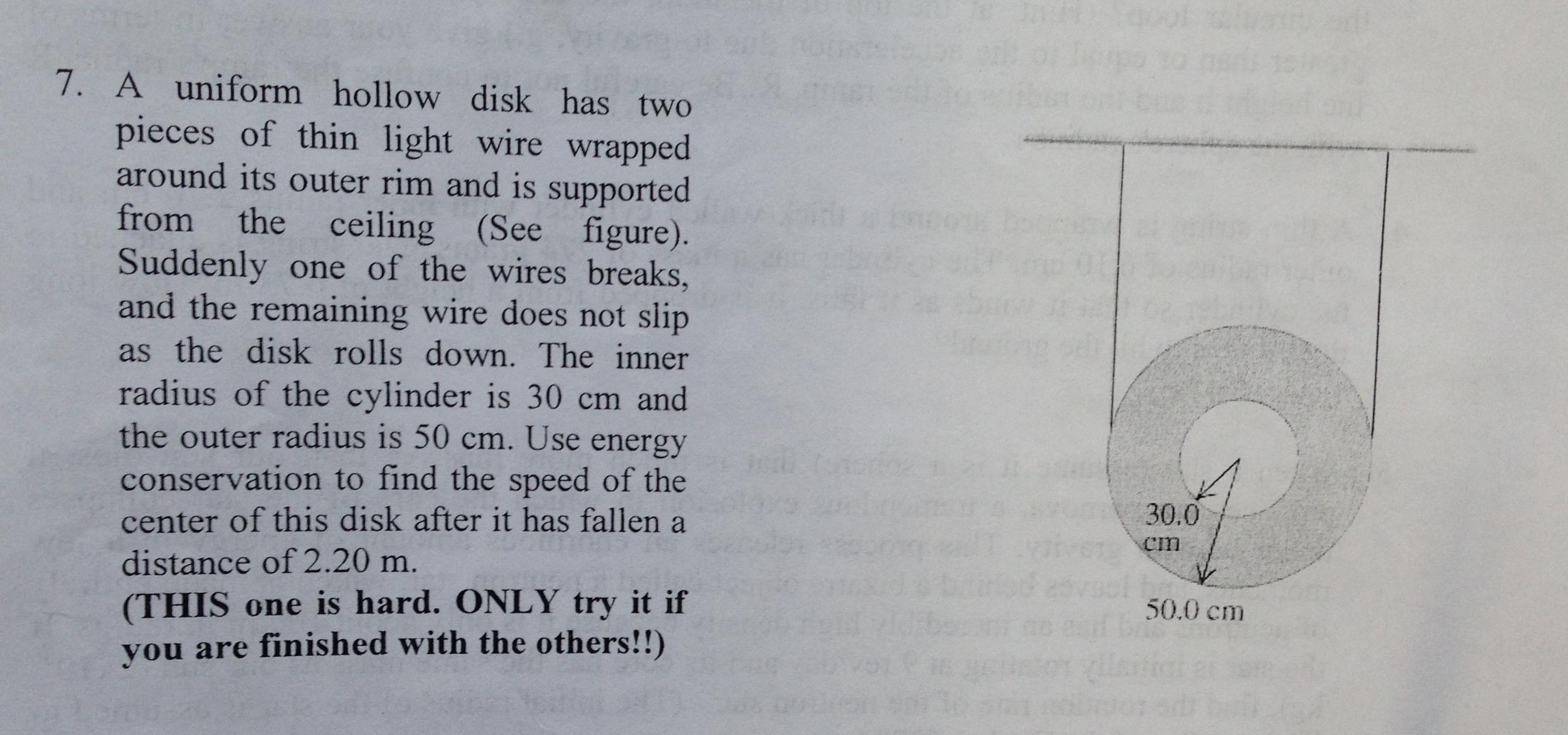 Solved A uniform hollow disk has two pieces of thin light