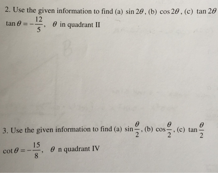 solved-use-the-given-information-to-find-sin-2-theta-cos-chegg