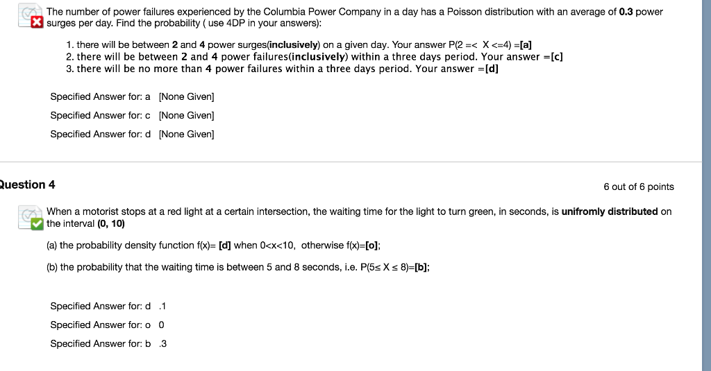 Solved The number of power failures experienced by the | Chegg.com