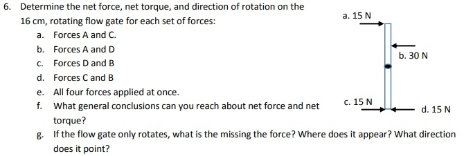 Solved Determine the net force, net torque, and direction of | Chegg.com