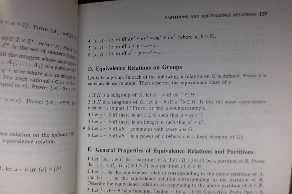 Solved PARTITIONS AND EQUIVALENCE RELATIONS 125 0). Z is the