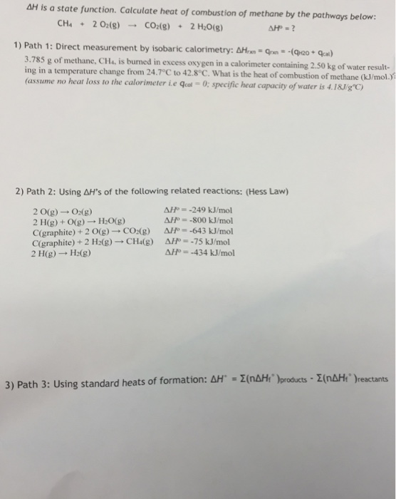 Solved Delta H a state function. Calculate heat of | Chegg.com