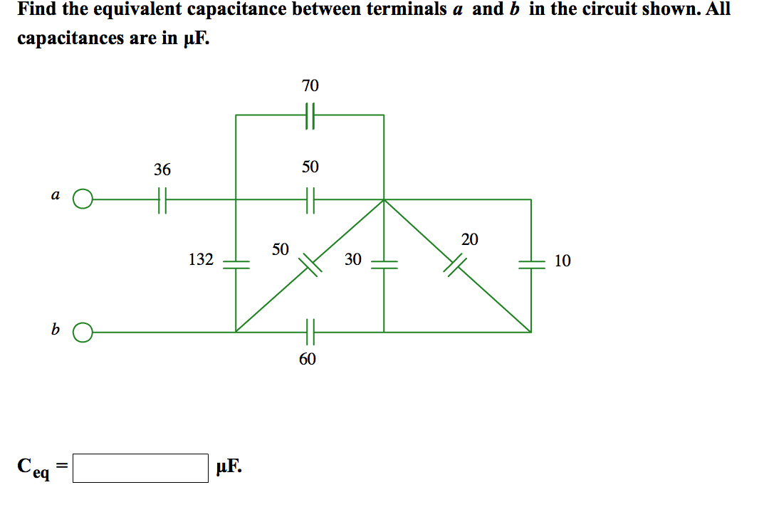 Solved Find The Equivalent Capacitance Between Terminals A | Chegg.com