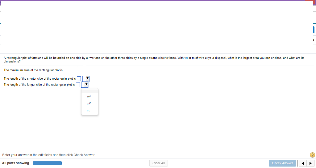 Solved A rectangular plot of farmland will be bounded on one | Chegg.com