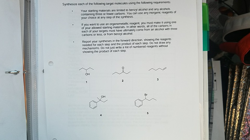 Solved Synthesize Each Of The Following Target Molecules | Chegg.com