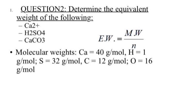 molecular weight problem solving