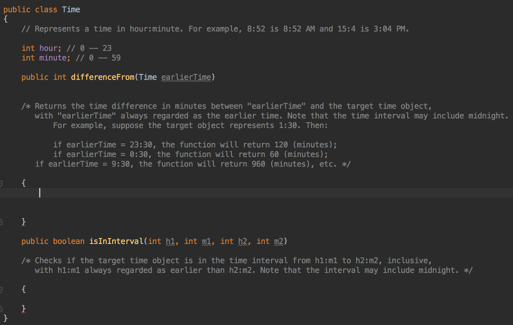 Solved Public Class Time Represents A Time In Chegg