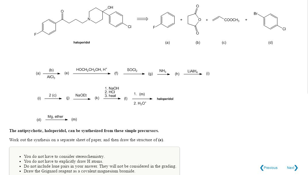 Solved Work out the synthesis on a separate sheet of paper,