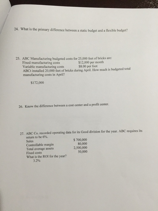 Solved 24 What Is The Primary Difference Between A Static Chegg