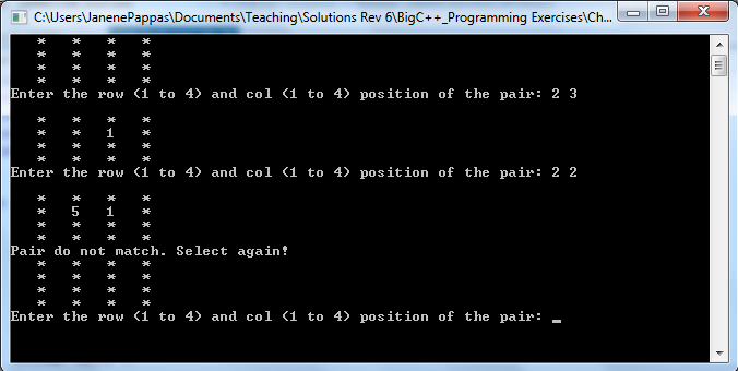 Solved Write a program to play the memory game. Use a two | Chegg.com