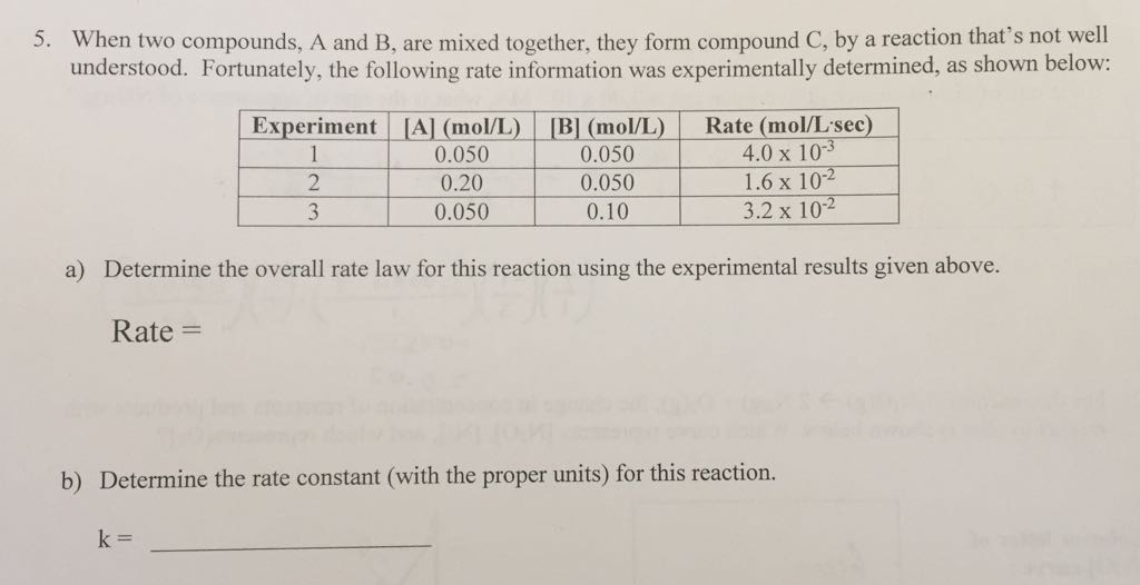 Solved 5. When Two Compounds, A And B, Are Mixed Together, | Chegg.com