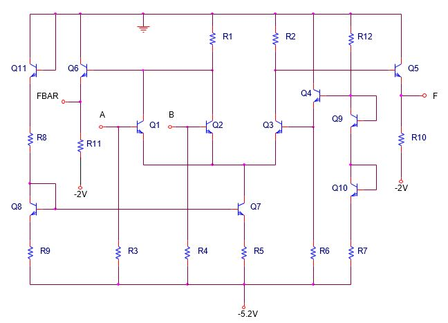 ECL Circuits: 1 a) The circuit shown below is a | Chegg.com